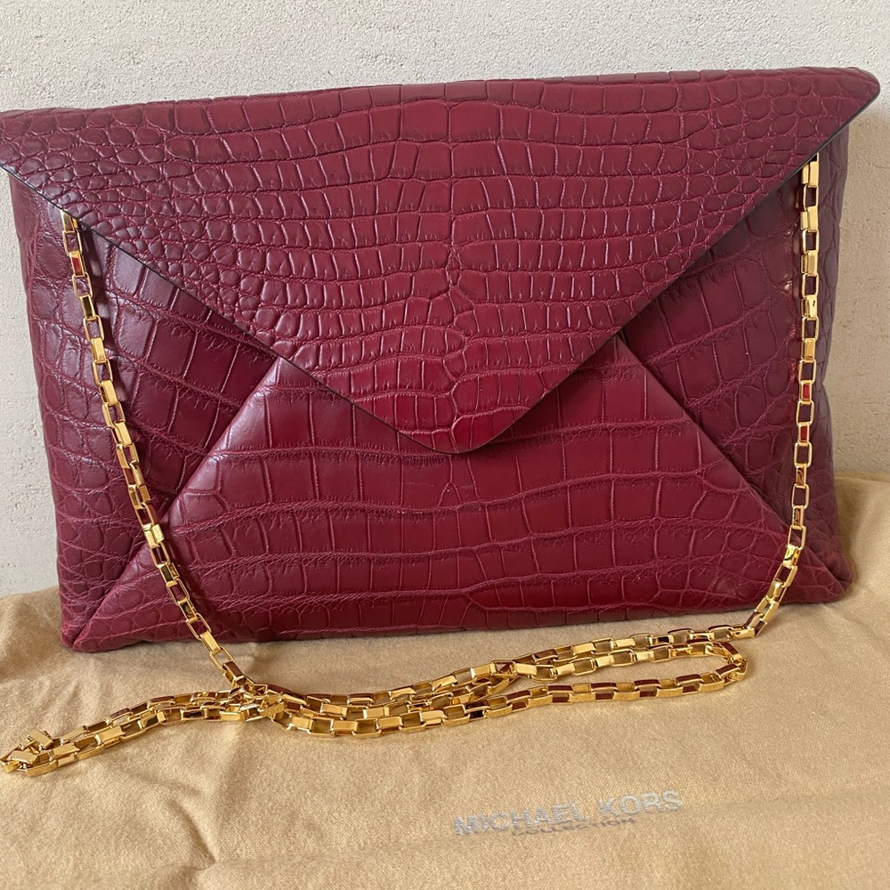 $5K NWT Michael Kors Collection Crocodile Clutch